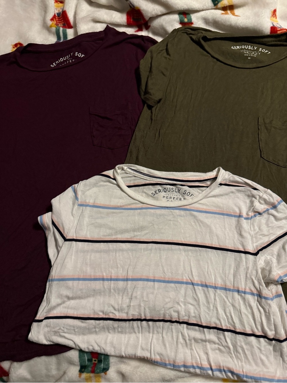 Aeropostale Seriously Soft Pocket Tee in Olive Green